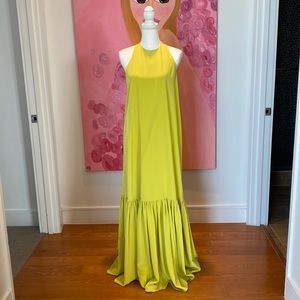 Tibi sleeveless dress in chartreuse